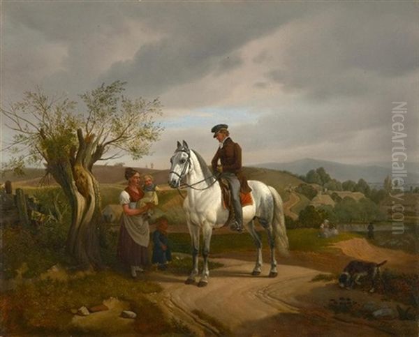 Begegnung Auf Der Landstrasse Oil Painting by Johann Adam Klein