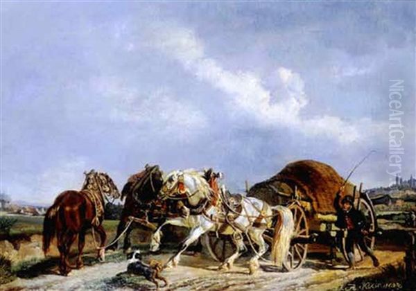 Das Pferdegespann Oil Painting by Johann Adam Klein