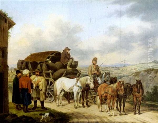 Kurze Rast Oil Painting by Johann Adam Klein