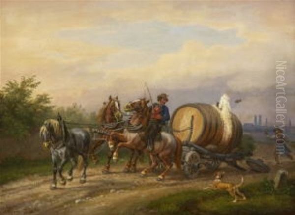 Verungluckter Biertransport Vor Den Toren Munchens Oil Painting by Johann Adam Klein