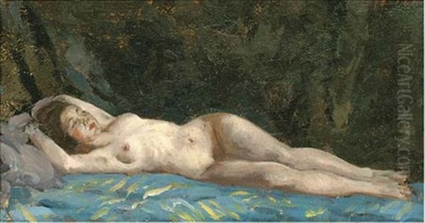 Reclining Nude Oil Painting by Philipp Klein