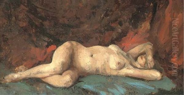 Study Of A Nude Oil Painting by Philipp Klein