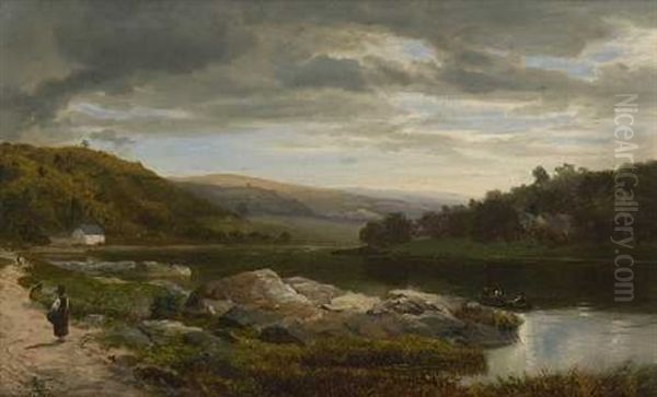 Flusslandschaft Oil Painting by Wilhelm Klein