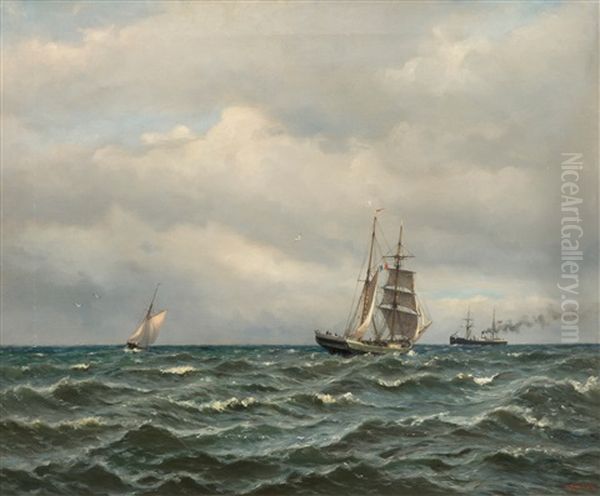 Seascape Oil Painting by Oskar Conrad Kleineh