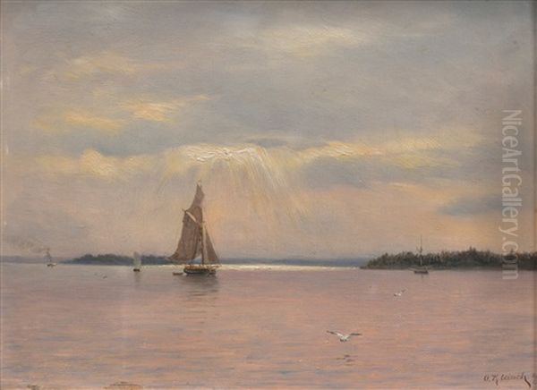 Sailing Oil Painting by Oskar Conrad Kleineh