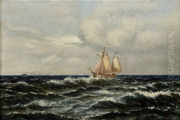 Sea Landscape Oil Painting by Oskar Conrad Kleineh