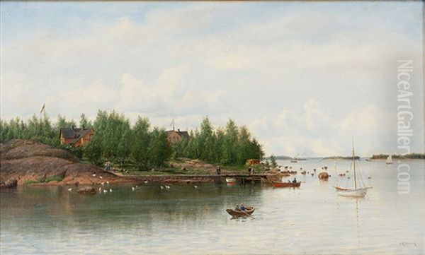 Summer Day At Pihlajasaari, Helsinki by Oskar Conrad Kleineh