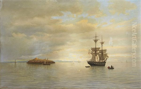 Calm Day At The Finnish Coast Oil Painting by Oskar Conrad Kleineh