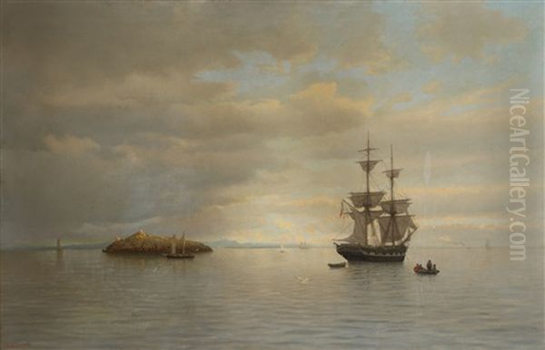 Marine Oil Painting by Oskar Conrad Kleineh