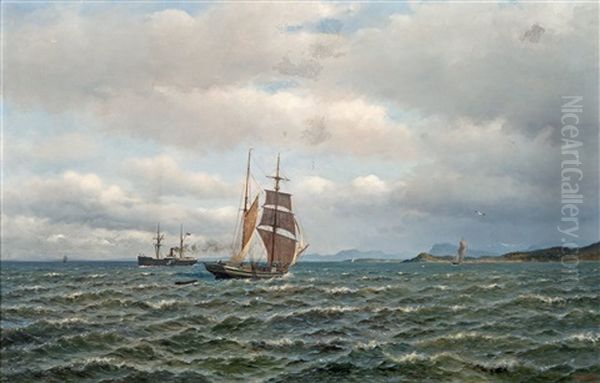 Sea Landscape Oil Painting by Oskar Conrad Kleineh