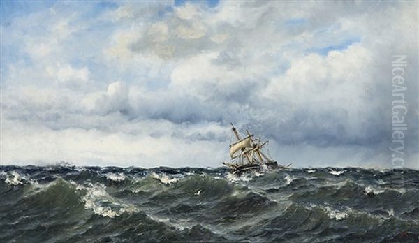 Fresh Breeze Oil Painting by Oskar Conrad Kleineh