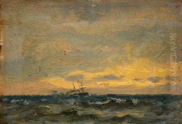 Sea Landscape Oil Painting by Oskar Conrad Kleineh