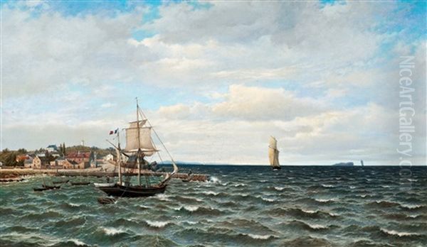 A Coast Scenery From Bretagne Oil Painting by Oskar Conrad Kleineh