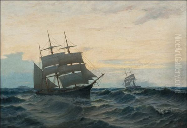 Kohtaaminen Merella Oil Painting by Oskar Conrad Kleineh