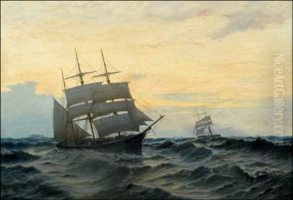 Kohtaaminen Merella Oil Painting by Oskar Conrad Kleineh