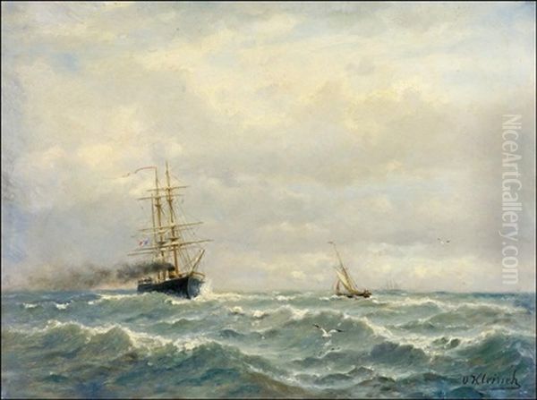 Kohtaaminen Merella Oil Painting by Oskar Conrad Kleineh