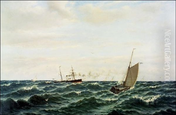 Purjehduskilpailut Oil Painting by Oskar Conrad Kleineh