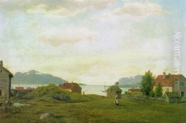 Taloja Rannalla Oil Painting by Oskar Conrad Kleineh