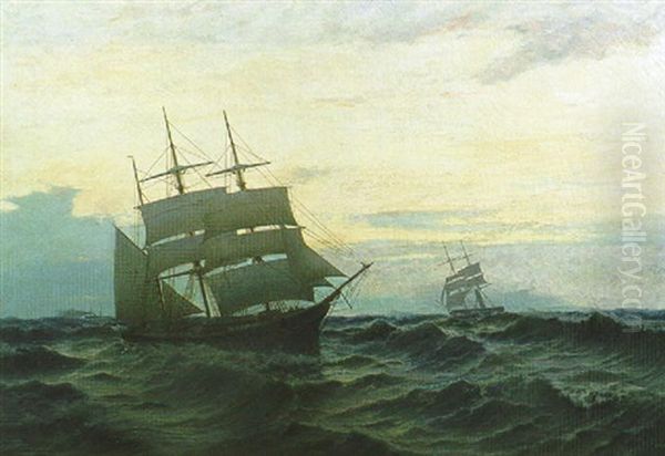 Kohtaaminen Merella Oil Painting by Oskar Conrad Kleineh