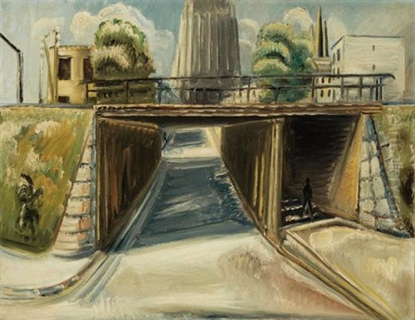 Bridge Oil Painting by Paul Kleinschmidt