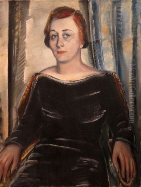 Portrait Of A Woman, Possibly Mrs. Erich Cohn Oil Painting by Paul Kleinschmidt