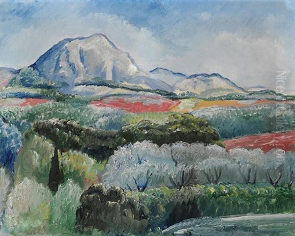 Landschaft In Der Provence (mont Sainte Victoire) Oil Painting by Paul Kleinschmidt