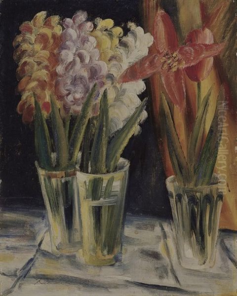 Blumenstilleben: Hyazinthen Und Tulpen Oil Painting by Paul Kleinschmidt