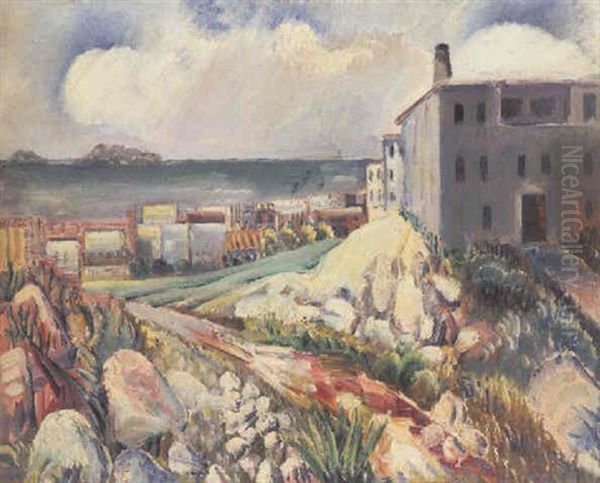 Landschaft Bei Marseille Oil Painting by Paul Kleinschmidt