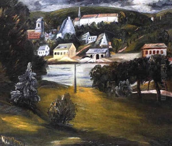 Landschaft Bei Wasserburg Am Inn Oil Painting by Paul Kleinschmidt