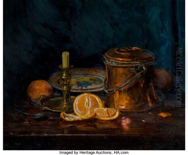 Still Life With Oranges Oil Painting by Joseph Kleitsch