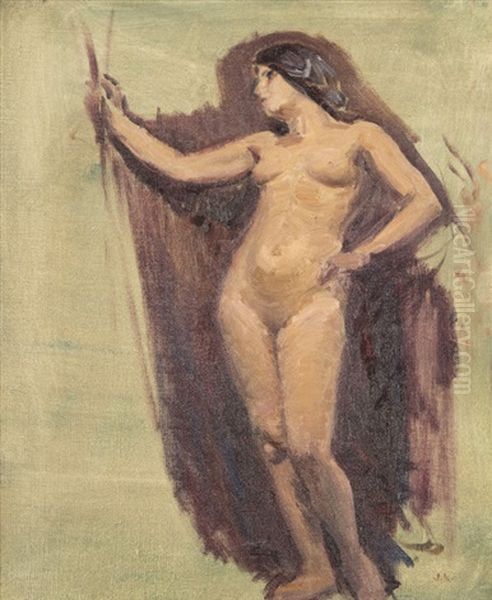 Study Of A Female Nude Oil Painting by Joseph Kleitsch