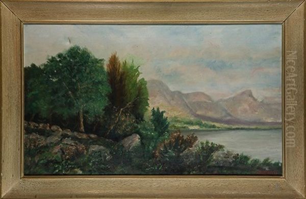 Mountain Lake Oil Painting by Joseph Kleitsch