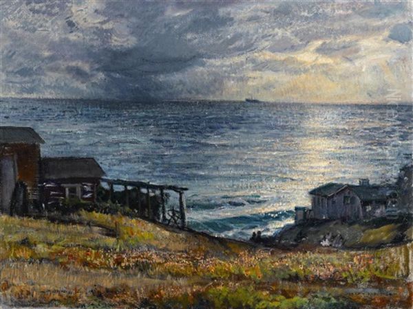 Laguna Coastal Scene Oil Painting by Joseph Kleitsch