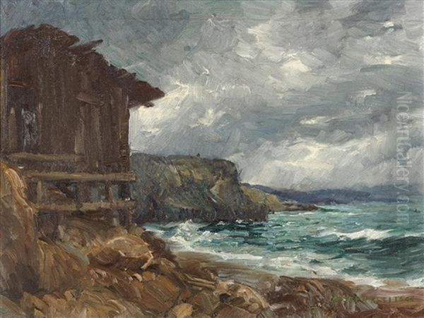 Boathouse At Canyon Cove Oil Painting by Joseph Kleitsch