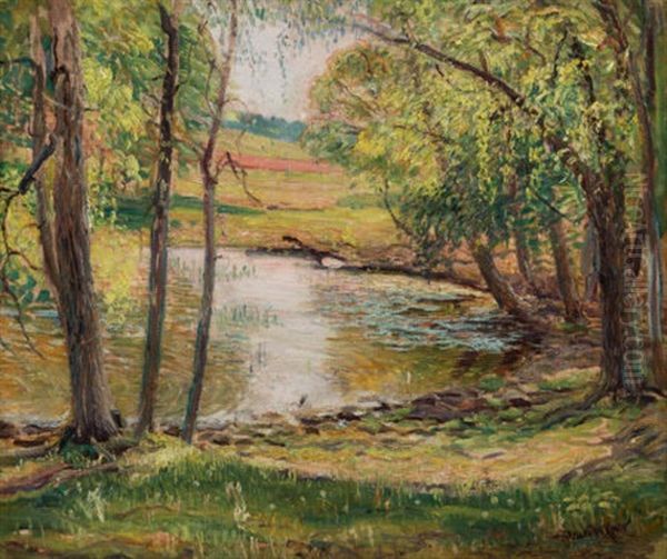 Woodland Scene, Circa 1919 Oil Painting by Joseph Kleitsch