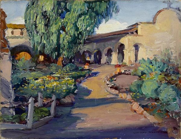 Four O'clock (san Juan Capistrano Courtyard) Oil Painting by Joseph Kleitsch