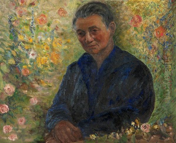 Portrait Of A Man Seated In A Garden Oil Painting by Joseph Kleitsch