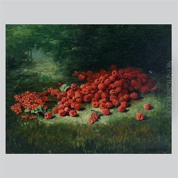 Still Life With Berries Oil Painting by Joseph Kleitsch