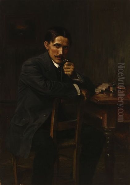 Portrait Of William C. Baker Oil Painting by Joseph Kleitsch