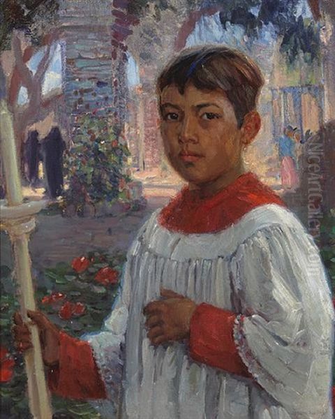 Altar Boy Oil Painting by Joseph Kleitsch