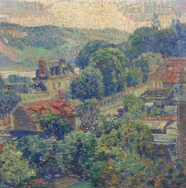 A View Of A French Village Oil Painting by Joseph Kleitsch