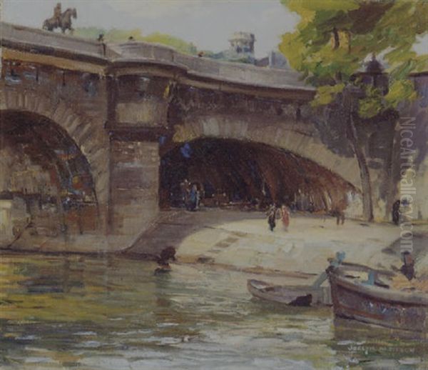 Under The Bridge, Paris Oil Painting by Joseph Kleitsch