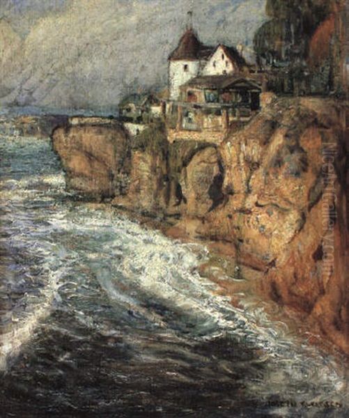 Fisherman's Cove, Laguna Beach Oil Painting by Joseph Kleitsch