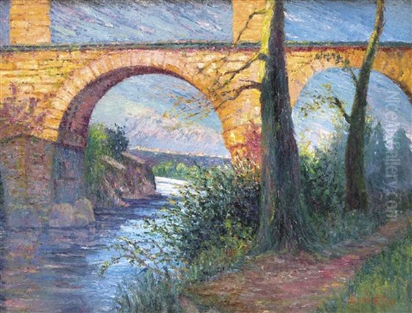 Le Pont Du Gar Oil Painting by Bernhard Klene