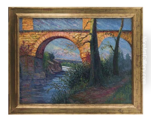 Le Pont Du Gare Oil Painting by Bernhard Klene