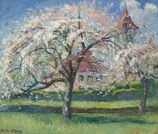 Trees In Bloom Oil Painting by Bernhard Klene