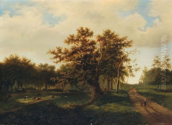 Abschied Am Eichenhain Oil Painting by Johann Christian Klengel