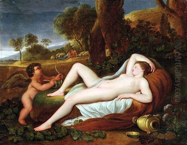 Ruhende Venus Mit Amor by Johann Christian Klengel