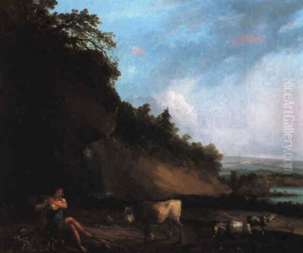 Arkadische Landschaft Oil Painting by Johann Christian Klengel