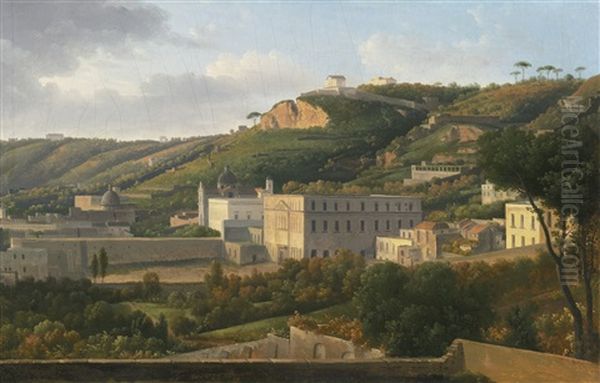 View Of The Villa Lucia On The Vomero Hill, Naples Oil Painting by Leo Von Klenze